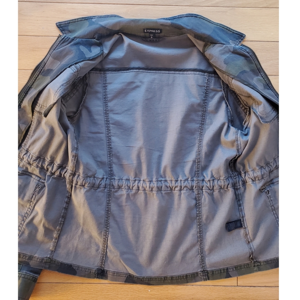 Express Drawstring Camouflage Twill Utility Jacket - image 5